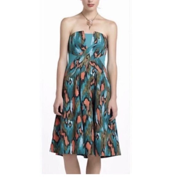 Anthropologie Girls From Savoy Strapless Dress 2 - Picture 2 of 8